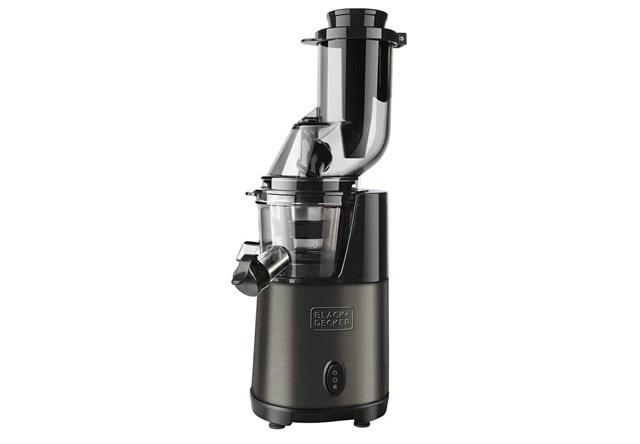 Black og Decker slow juicer i brushed steel finish